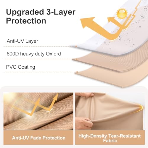 600D Outdoor Patio Chair Covers Waterproof 38"Wx31"Dx29"H, 2 Pack - Image 5