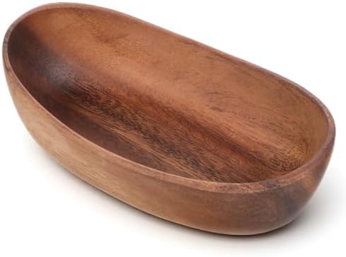 Oval Wood Key Bowl for Entryway Table, Small Wooden Bowl for Keys by Unknown