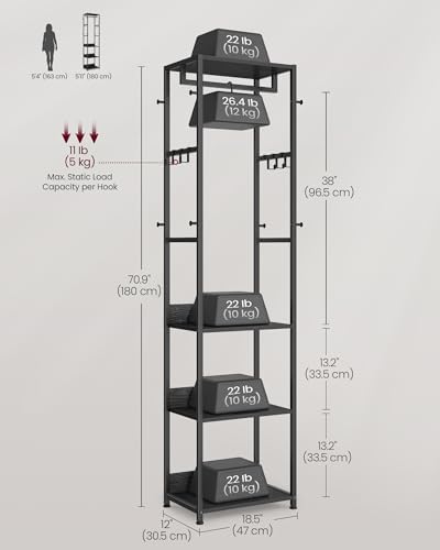VASAGLE Freestanding Coat Rack, Hall Tree - Image 5