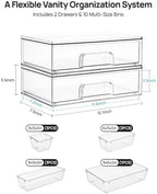 Vtopmart 12-Pack Clear Makeup Organizer Set - Image 2