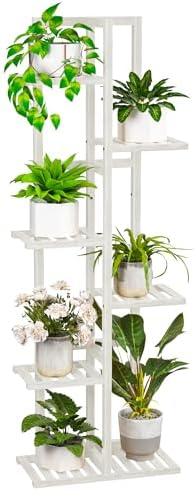 ROMGUAR CRAFT 6 Tier Bamboo Plant Stand Indoor, Tall Flower Holder by ROMGUAR+CRAFT
