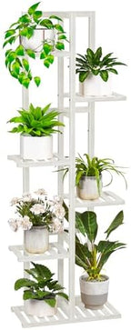ROMGUAR CRAFT 6 Tier Bamboo Plant Stand Indoor, Tall Flower Holder by ROMGUAR+CRAFT