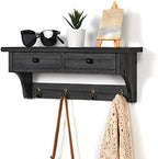 Emfogo Wood Coat Hooks Wall Mounted, Rustic Style - Image 2
