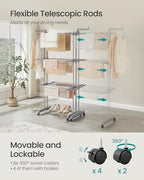 SONGMICS 4-Tier Clothes Drying Rack, 69.9-Inch Tall - Image 3