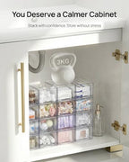 Vtopmart 2 Pack Small Clear Stackable Storage Drawers - Image 4