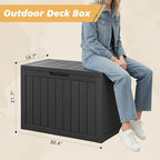 Fancyango 50 Gallon Waterproof Deck Box, Resin Outdoor Storage Box - Image 3