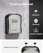 Puroma Key Lock Box Outdoor 4 Digit Code Combination Lockbox House, 4 Gray - Image 5
