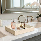 HofferRuffer Faux Leather Vanity Tray, Elegant Desktop Storage Organizer - Image 5