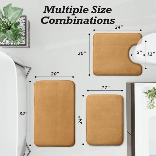 HUXMEYSON Bathroom Rugs Sets 3 Piece, Non-Slip & Quick Dry Bath Mat Set - Image 2