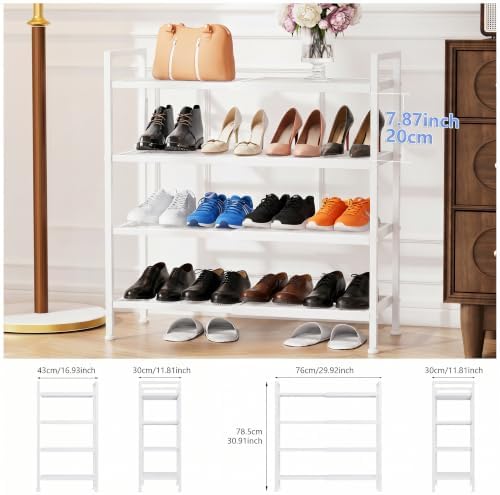 Expandable Shoe Rack for Closet, Shoe Storage - Image 3