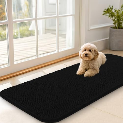 OLANLY Dog Door Mat for Muddy Paws 47x20, Super Absorbent Chenille Mud Mat by OLANLY