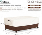 Outdoor Patio Coffee Table Cover, Waterproof Rectangular Patio Side Table Cover - Image 2
