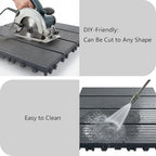 44 Pack Interlocking Deck Tiles, Easy Snap All-Weather Outdoor Deck Tiles - Image 4