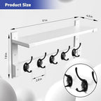 Oraich Wall Hooks with Shelf, Coat Rack Wall Mount - Image 4