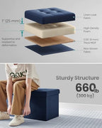 SONGMICS 30 Inches Storage Ottoman, Foldable Bench - Image 4