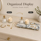 White Marble Pedestal Tray, 13.8-Inch Organizer - Image 6