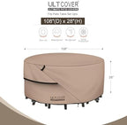 ULTCOVER Waterproof Round Patio Table Cover 108 inch - Image 2