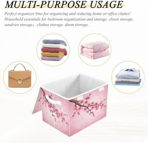 Bolaz Spring Cherry Blossom Background Storage Bins - Image 7