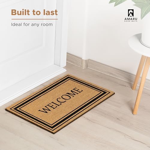 Coir Welcome Mat, Stylish Welcome, 17 x 29 in - Image 5