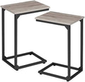 AMHANCIBLE C Shaped End Table Set of 2, Couch Side Table that Slide Under by AMHANCIBLE