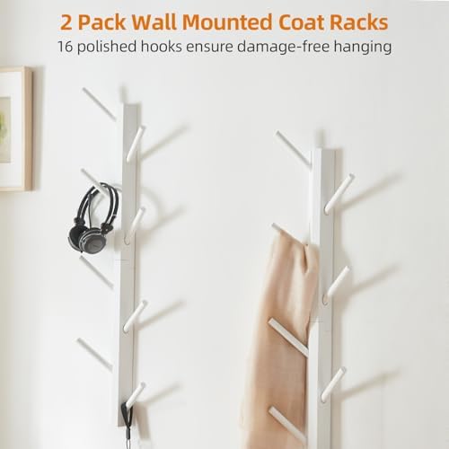 TIOPGHAD 2-Pack Vertical Wall Mount Coat Rack - Image 4