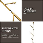 MyGift 2.5 Ft Gold Metal Tree Branch Wall Mounted Hat & Coat Rack - Image 2