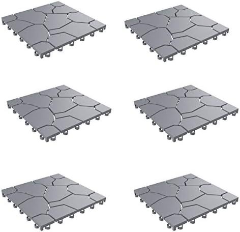 Pure Garden 6-Pack Polypropylene Interlocking Patio Deck Tiles by PureGarden