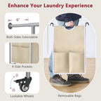 Tajsoon Laundry Cart with Hanging Rack, 65 Gal. Large Laundry Hamper - Image 7