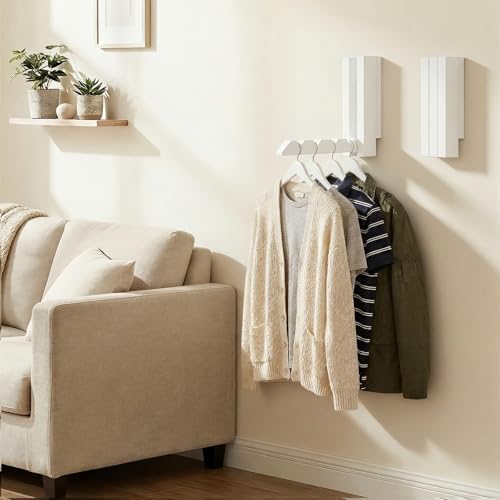2 Pack Clothes Drying Rack Wall Mounted, Space Saver Wood Wall Mounted Folding - Image 6