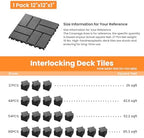 44 Pack Plastic Interlocking Deck Tiles, Patio Floor Decking Tiles - Image 5