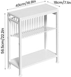 End Table for Small Space, 3-Tier Narrow Side Table - Image 3