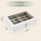 8 Slots Sunglass Organizer, PU Leather Eyewear Display Tray - Image 6