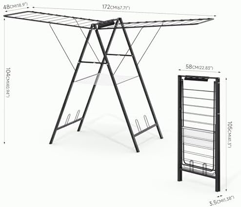 APEXCHASER 6 Height Adjustable Clothes Drying Rack - Image 2