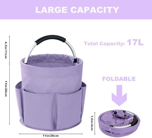 Cleaning Caddy with Handle, 17L Foldable Cleaning Supplies Organizer, Portable - Image 4