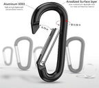 sprookber 3" Aluminum Carabiner D Ring, Caribeener Clips, Spring Snap Hook - Image 4