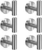 Kruodop Towel Hooks for Bathroom, 6 Packs Wall Mount Towel Holder, Stainless by Kruodop