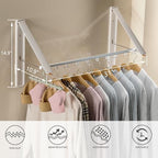 Dr.DJ Clothes Drying Rack with Rod, Wall-Mounted Retractable & Foldable Clothes - Image 4