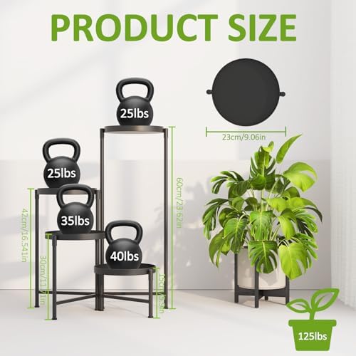 aboxoo 4 Tier Metal Plant Stand Modern NEW, Indoor Outdoor Multi-Tiered Plant - Image 2