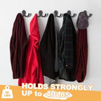 15 Pack Coat Hooks Wall Hooks for Hanging, Heavy Duty Double Prong Metal Hook - Image 3