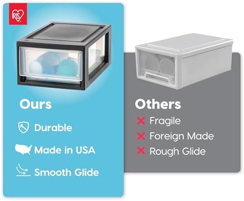 IRIS USA 4-Pack, 6 Qt. Small Stacking Drawer Storage Organizer - Image 5