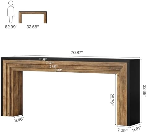 Tribesigns 70.9-Inch Long Console Table, Farmhouse Narrow Wooden Sofa Table - Image 2
