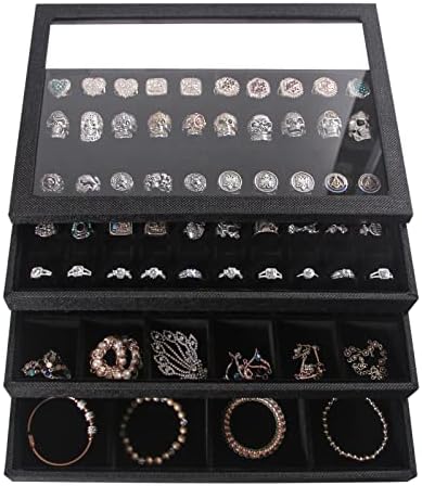 Julysky 4 Pcs/set Stackable Jewelry Organizer Trays - Image 7