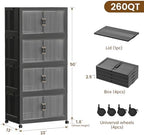 SAILUN 260Qt Stackable Storage Bins, Storage Cabinet - Image 2