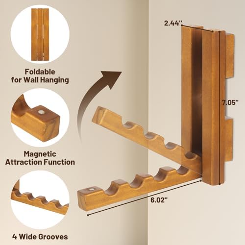 Wood Wall Mounted Clothes Drying Rack, 6 Inch Small Spaces Foldable Clothes - Image 2
