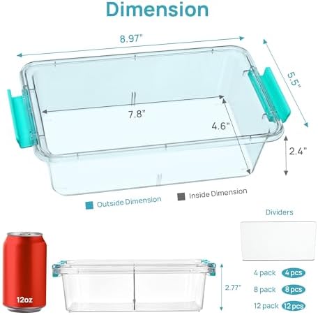 Vtopmart 12 Pack 1.5Qt Clear Pencil Box, Plastic Pencil Holder - Image 2