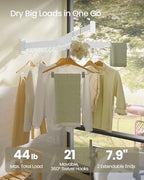 SONGMICS Clothes Drying Rack, Wall-Mounted, Extendable, Foldable Arms - Image 5