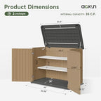 Aoxun Outdoor Storage Cabinet 35 Cu.Ft 2 Shelves - Image 5