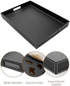 Ranslen Serving Tray with Handles, 20 x 16 Inch Candle Holder Tray - Image 2