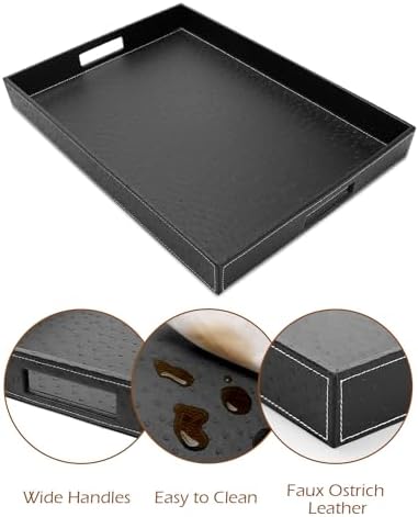 Ranslen Serving Tray with Handles, 20 x 16 Inch Candle Holder Tray - Image 2