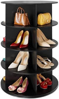 SpaceAid 4 Tier Rotating Shoe Rack Tower, Spinning Shoe Display Lazy Susan by SpaceAid